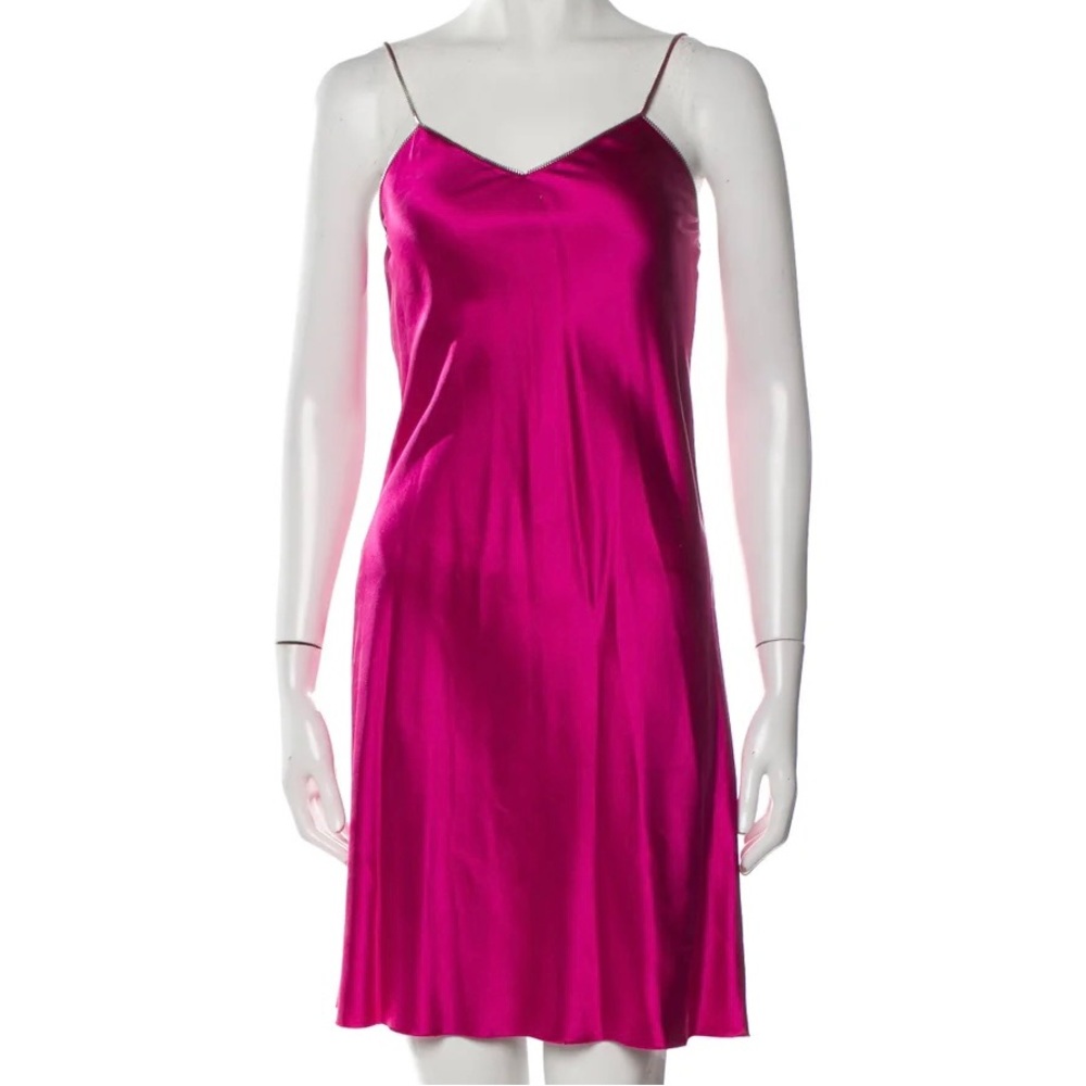 Helmut Lang Silk Mini Zipper Detail Dress